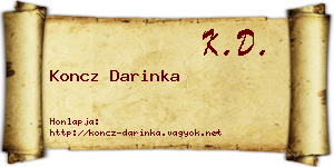 Koncz Darinka névjegykártya